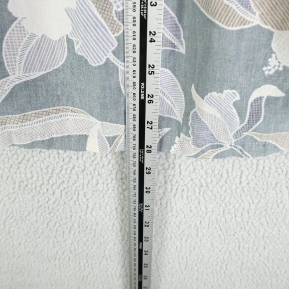 Vintage Shirt Mens Medium Blue White Floral Popover Reverse Print Short Sleeve - Picture 5 of 8